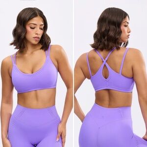 BUFF BUNNY Airbrush Laser Sports Bra in Party Purple Size S Buffbunny Collection